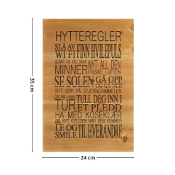 New Skilt hytteregler natur Pynt