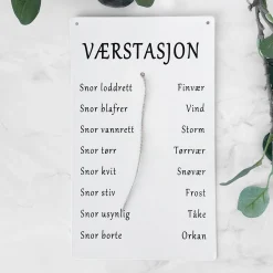 Discount Skilt Værstasjon, hvit Pynt