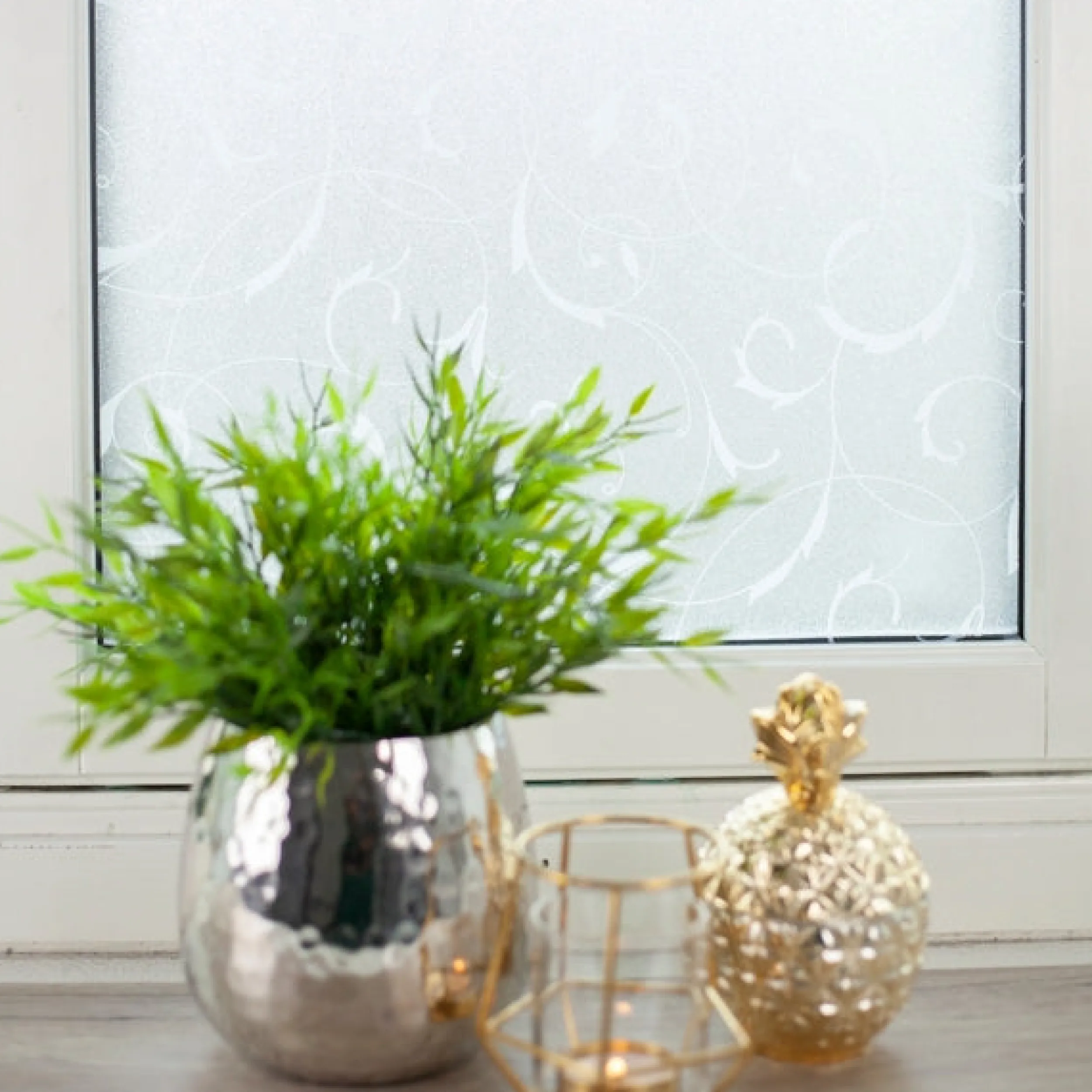Discount Static Scroll Flower vindusfolie Vindusfolie