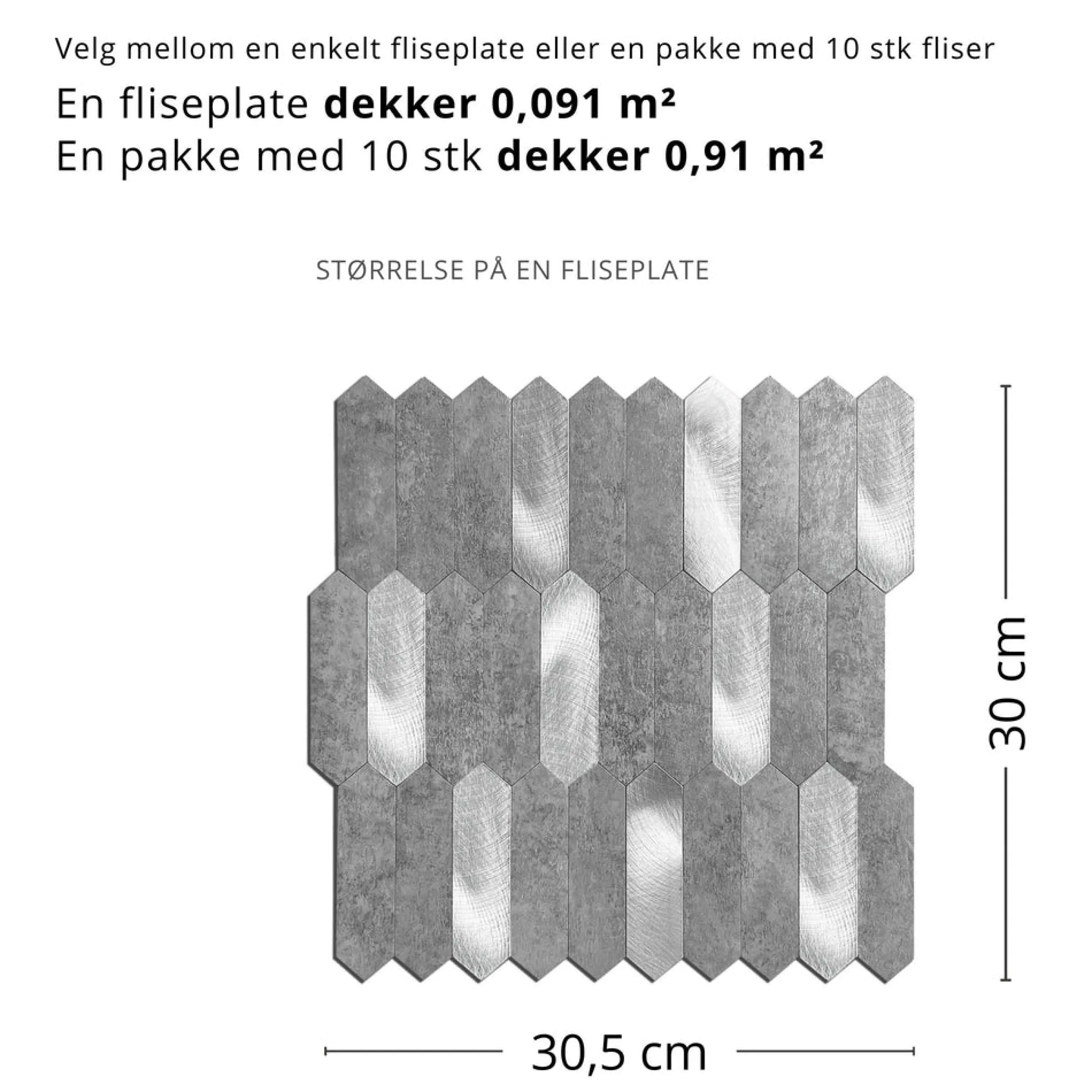 New Stein lys grå hexagon selvklebende veggfliser Veggfliser