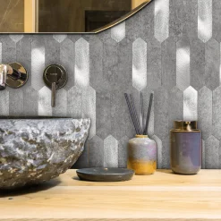 New Stein lys grå hexagon selvklebende veggfliser Veggfliser