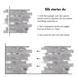Sale Stein lys grå XL selvklebende veggfliser Veggfliser | Til Kjøkkenvegg