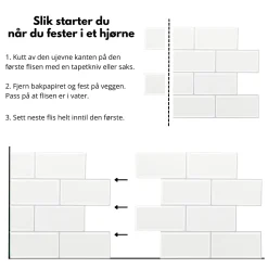 Outlet Subway hvit selvklebende veggfliser Veggfliser