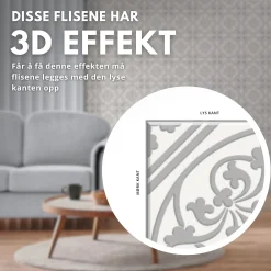 Clearance Tavira antikk selvklebende fliser Veggfliser | Gulvfliser