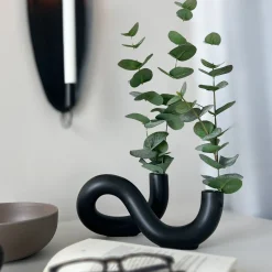 Hot Torsion dobbel vase, sort Lysestaker Og Lykter