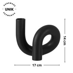 Clearance Torsion enkel vase, sort Lysestaker Og Lykter