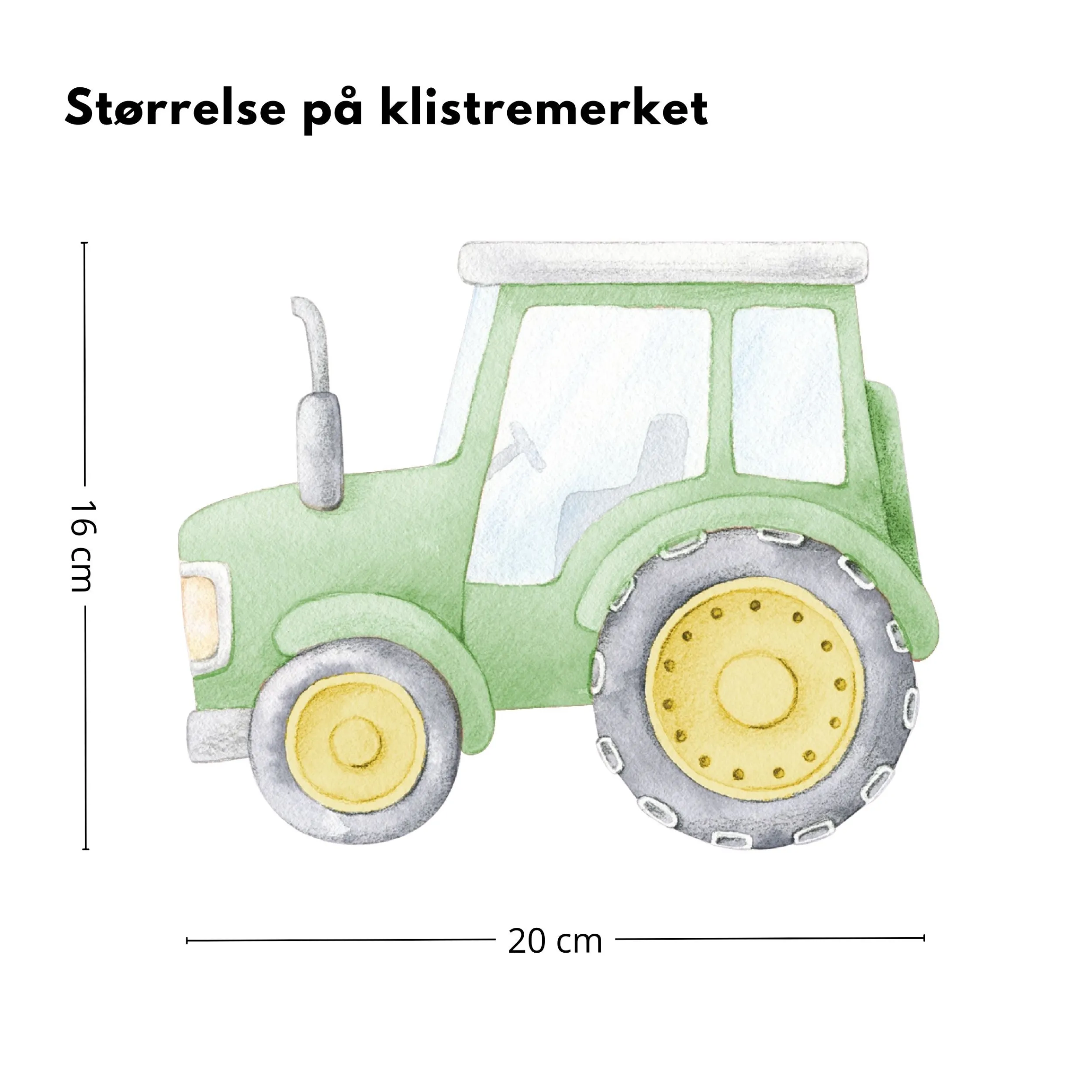 Hot Traktor klistremerke, grønn Barnestickers