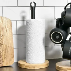 Best Tørkerullholder treverk, sort og natur Kjøkkenpynt | Kjøkken